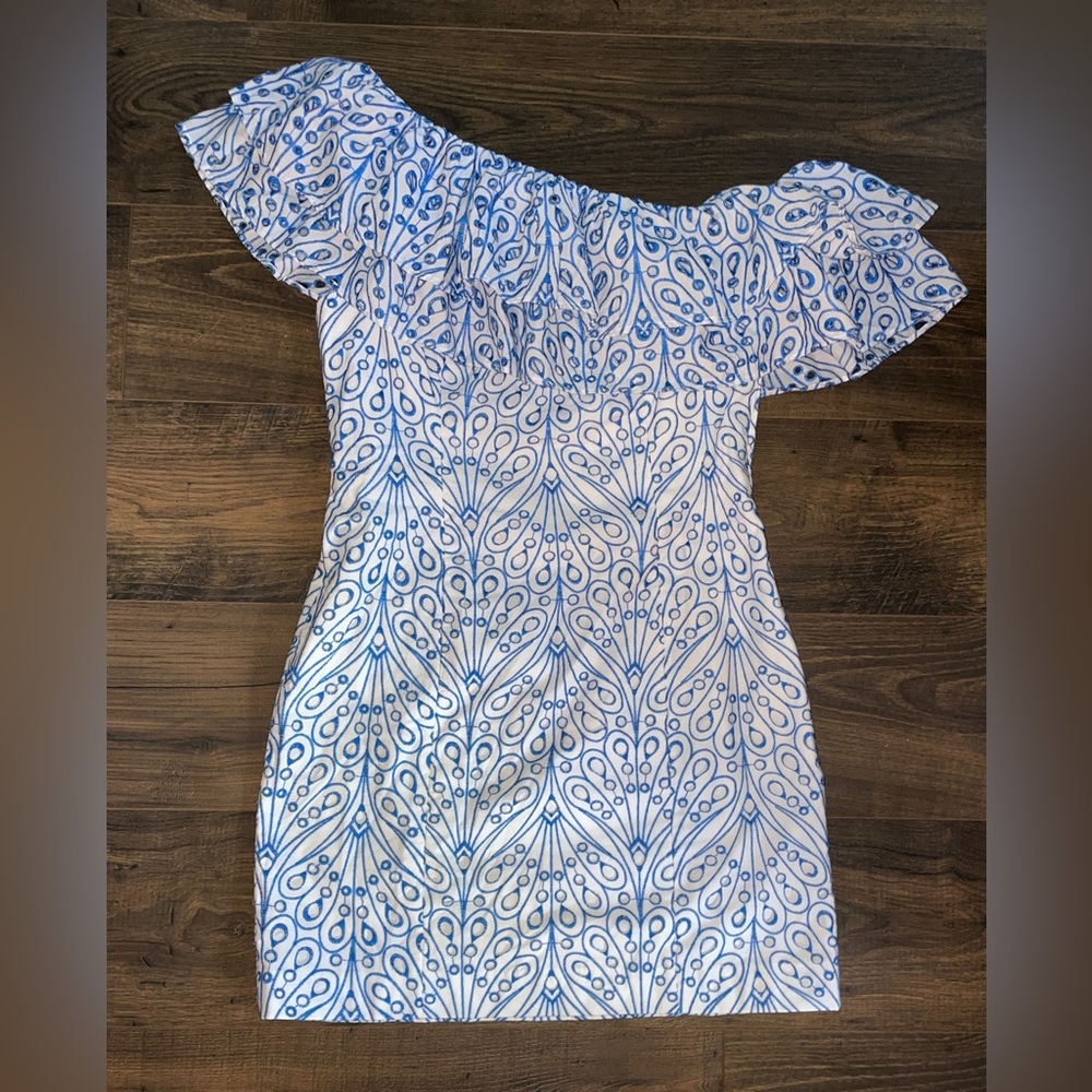 Lilly Pulitzer NWT Blue Tang Hey Soleil Eyelet Dress Sz 10